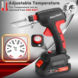 Cordless Soldering Iron Welding Kit - 60W 200-450℃ Adjustable Temperature One-handed Welding Iron With 20V Battery Automatic Soldering Gun Solder Tools for Electronic Repair Soldering Circuit Board MakerHawk