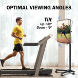 XINLEI Mobile TV Carts, Rolling TV Stand on Wheels for 13-50" Flat/Curved TVs Height Adjustable 30° Tilt Floor TV Stand Portable Monitor Stand Holds up to 44lbs Max VESA 200x200mm ML1350 XINLEI