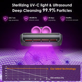 Cordless Mattress Vacuum Cleaner, Bed Vacuum Cleaner with 18Kpa Suction 253.7nm UV-C Light & 80000Rpm Rotation Ultrasonic Tech Double-Cup, Portable Handheld Vacuum for Bed/Fabric Sofa/Carpet Cleaning Linkifly