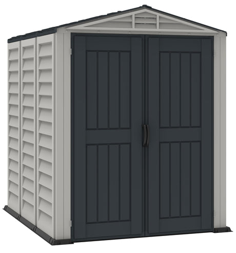 Duramax YardMate 5' x 8' Plus Plastic Garden Shed with Plastic Floor - Anthracite & Adobe - 15 Years Warranty DURAMAX
