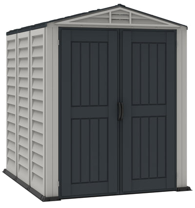 Duramax YardMate 5' x 8' Plus Plastic Garden Shed with Plastic Floor - Anthracite & Adobe - 15 Years Warranty