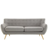 Modway Remark Mid-Century Modern Sofa With Upholstered Fabric In Light Gray Modway