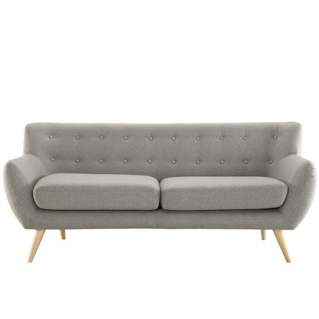 Modway Remark Mid-Century Modern Sofa With Upholstered Fabric In Light Gray Modway