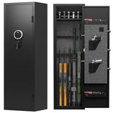 5-6 Rifle Gun Safe, Large Gun Cabinet for Home Rifles and Shotguns, Quick Access Gun Safe with LED Light and Removable Shelf kavey