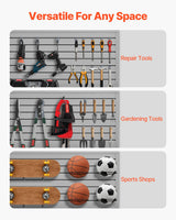 VEVOR Slat Wall Paneling, 2 x 4 ft, PVC Garage Slatwall with Modular Design, Grey Slat Wall Easy-to-Install Adjustable Slatwall Panel with Coupling Structure & DIY Cutting, Fits for Storage & Display VEVOR