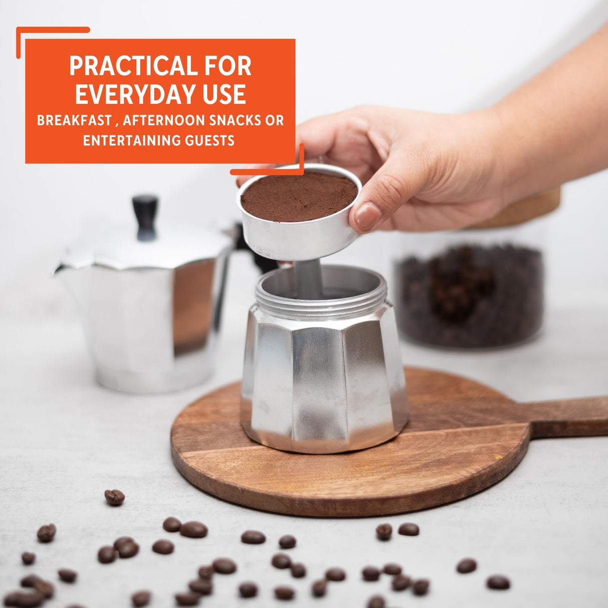 Imusa USA Aluminum Stovetop 6-cup Espresso Maker (B120-43V), Silver Imusa