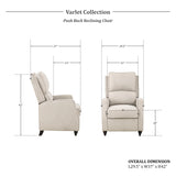 Lexicon Push Back Recliner Chair Living Room, Reclining Sofa Chair, Modern Recliner Sofa Chair, Fabric Recliner Arm Chair for Living Room/Office/Apartment, Beige Lexicon