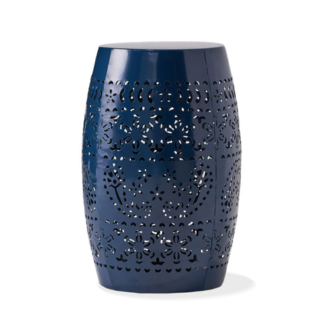 Christopher Knight Home Ruby Outdoor 12" Iron Side Table, Dark Blue Christopher Knight Home