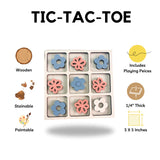 Nature Themed Tic Tac Toe Board Game, 5x5 inches Unfinished Wood DIY Painting Craft Kit for Kids with Wooden AVTRBoutique (Flowers) AVTRBoutique