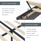 Albott King Bed Frame with 49" Farmhouse Slatted Headboard, Platform Bed with Wood Slats, No Box Spring Needed, Easy Assembly, Rustic Grey Albott