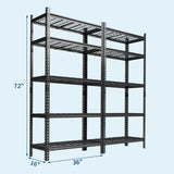 Metal Storage Shelving Unit, 5-Tier Adjustable Storage Rack Heavy Duty Garage Shelves, 2000 lbs for Garage, Kitchen, Bathroom, Warehouse, 36”W x 16”D x 72”H, 2 Pack SLEKVERSA