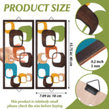 CroBlissful 2 Pcs Mid Century Wall Art Mid Century Modern Wall Decor Elegance Wall Accents Wood Abstract Decor Geometric Panels for Interior Wall Decor Panel Wall Art for Home Living Room(Geometric) CroBlissful