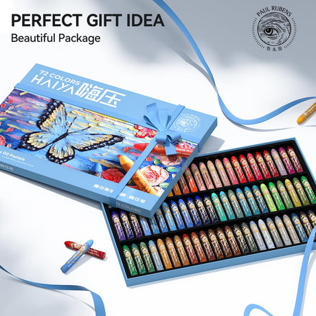 Paul Rubens Oil Pastels Set - 72 Vibrant Colors, Ultra-Soft and Creamy Texture, Easy to Blend for Artists and Beginners - Bullet Head Design for Drawing, Painting, Sketching - New Packaging Paul Rubens