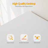 CubiCubi Computer Desk with Keyboard Tray, 47 Inch Office Desk with Monitor Stand and Storage Shelves, Music Studio Desk, Work Table Gaming Desk, White CubiCubi