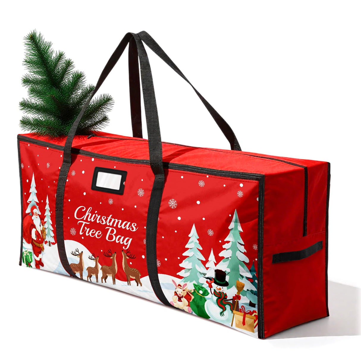 Christmas Tree Storage Bag, Fits Up 7.5 Ft Christmas Tree Durable 600D Oxford Holiday Storage Container with Wide Opening Dual Zippers (Reindeer) Stadupimry