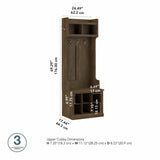 Bush Furniture Woodland 24W Hall Tree and Small Shoe Bench with Shelves in Ash Brown | Narrow Foyer, Mudroom, Entryway Storage Bush Business Furniture