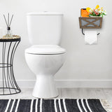 Autumn Alley Farmhouse Toilet Paper Holder with Basket for Cell Phone - Rustic Toilet Paper Holder, Farmhouse Bathroom Country Decor - Wood, Galvanized & Black Metal - Adds Rustic Charm, Brown Autumn Alley