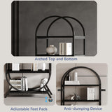 Kogven Bookshelf Arched Bookcase, Industrial 5 Tier Open Book Shelves with Metal Frame, 72" Tall Freestanding Display Rack for Home Office, Living Room, Black Kogven