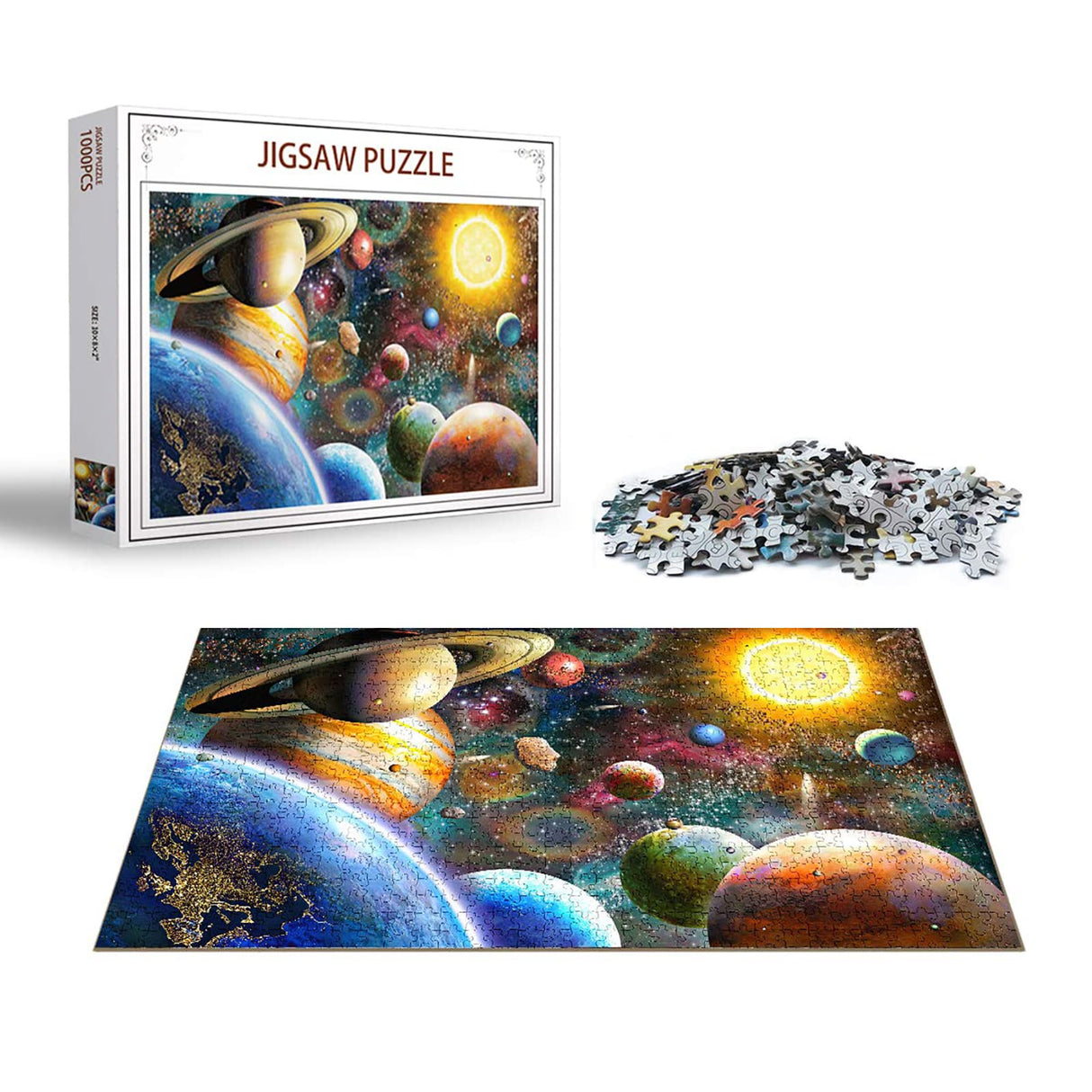 Jigsaw Puzzles 1000 Pieces for Adults, Families (Space Traveler, Solar System) Pieces Fit Together Perfectly Nattork