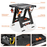 DNA MOTORING 2 in 1 Portable Workbench, Heavy-Duty Load Capacity Folding Table & Sawhorse, 31" Lx 25" W Lightweight Design Folding Work Table, w/ 2pcs Clamps, TOOLS-00712 DNA MOTORING