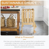 WOOD CITY Kitchen Step Stool Helper - Montessori Foldable Standing Tower for Toddlers with Safety Rail, Height Adjustable Ideal Helper for Learning New Skills, Natural Pure Pine Wood (Natural) WOOD CITY