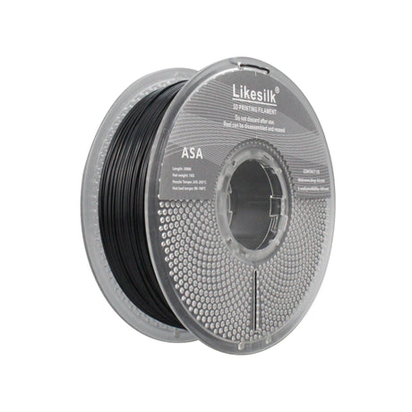 Likesilk 3D Printer Filament, Heat & Weather Resistant ASA 3D Rinting Filament Perfect for Printing Outdoor Functional Parts ASA Black 1KG Likesilk