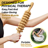 Deston Manual Massager Wooden Handheld Roller Trigger Point Massager Stick for Fascia, Cellulite, Muscle & Abdomen, Body Therapy Massager, Muscle Belly Relief Tool, Natural Wood Deston