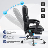 TonghuaS Reclining Massage Office Chair with Footrest, High Back Ergonomic Executive Chair with Heating and Vibration Function(Black) TonghuaS