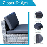 VIXLON Outdoor Patio Cushions Replacement Covers for Wicker Rattan Patio Furniture Conversation Set Outdoor Cushion Covers with Zipper Fit (Dark Grey (Only Cover), 10 piece sets) VIXLON