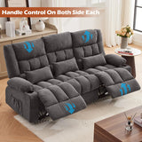 Recliner Sofa with Cup Holders for Living Room 3 Seat Manual Oversized Recliner Chiar with Ergonomic, Side Pocket for Adult MAHOMICO