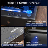 KESONS Gun Safe,Biometric Gun Safe for Pistols,Fingerprint ≤0.1s Quick Access Handgun Safe Pistol Safe with LCD Display for Time Battery/Full-digital Keypad,Safe for Nightstand,car (Frosted Black) KESONS