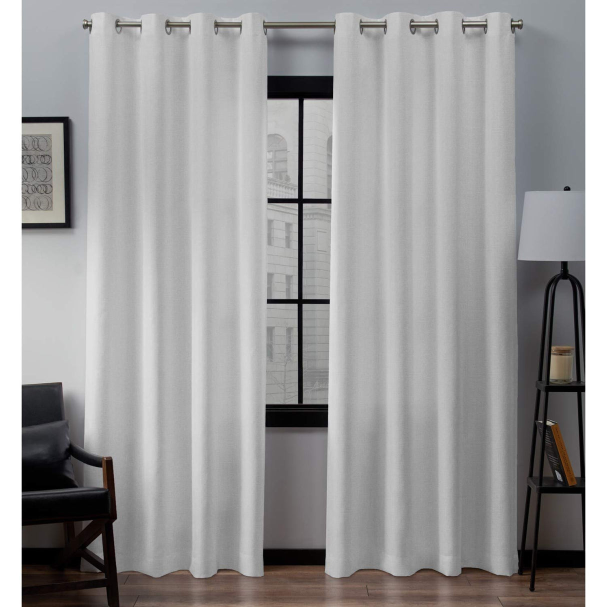 Exclusive Home Curtains Loha Linen Window Curtain Panel Pair, 54" x 108", Winter White Exclusive Home