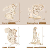 ELX Wooden 3D Puzzles for Kids 6+, 4 Piece Set Animal Wooden Models, Wood Building Kits Stem Toys peresents for Kids and Adults… ELX