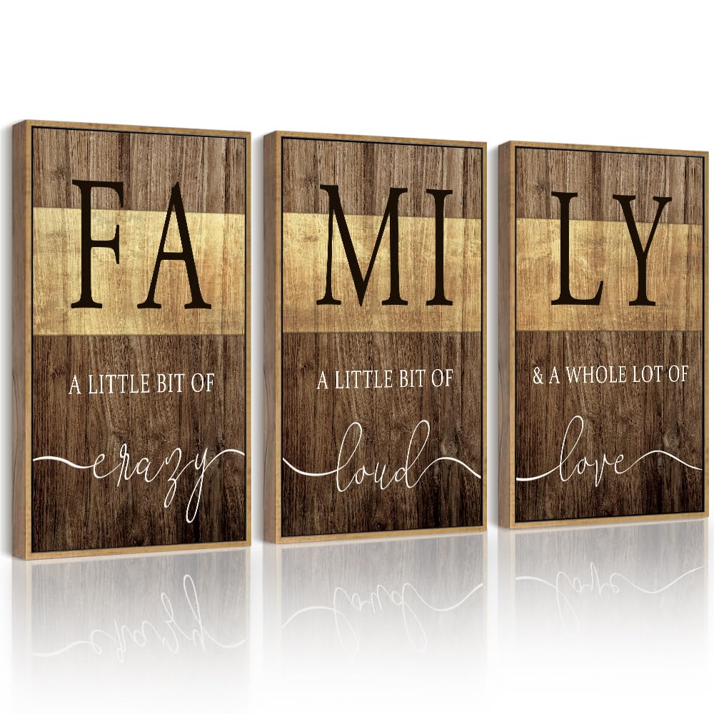 Drsoum Home Family Wall Decor Farmhouse Sign Wall Hanging Decor Rustic Netural Quotes Prints Artwork for Home Dining Room Kitchen 11x14in Natural Framed Drsoum