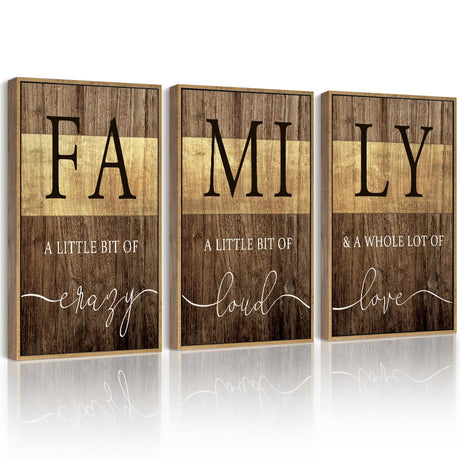 Drsoum Home Family Wall Decor Farmhouse Sign Wall Hanging Decor Rustic Netural Quotes Prints Artwork for Home Dining Room Kitchen 11x14in Natural Framed Drsoum