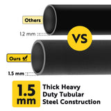 TMEE 8ft Firewood Rack Outdoor Heavy Duty Log Rack Firewood Storage Rack Holder Steel Tubular Easy Assemble Fire Wood Rack for Patio Kindling Logs Storage Steel Tubular Wood Pile Rack Tool Black (8ft) TMEE