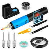 YesRight Soldering Iron Kit, Portable Soldering Gun with LED Digital Display, 392-842°F Adjustable Temperature Cordless Soldering Iron Pen Tool with 3 Soldering Tips for Precision Repair DIY YesRight