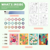 goldentime Framed Paint by Numbers for Adults and Kids Ages 8-12 - Easy to Paint by Number for Beginners, Flower Canvas Painting Kits Perfect for Gift Home Wall Decor 8 * 10inch goldentime