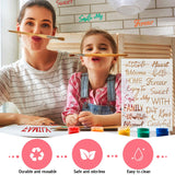 3 Pieces Plastic Painting Stencils 8 x 11 Inch Reusable Inspirational Word Stencils Template for Painting on Wood, Fabric, Paper, Wall DIY Drawing Craft Zonon