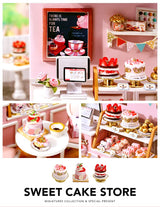 Kisoy Dollhouse Miniature with Furniture Kit, DIY 3D Wooden DIY House Kit with Dust Cover,Handmade Tiny House Toys for Teens Adults Gift(Sweet Talk) Kisoy