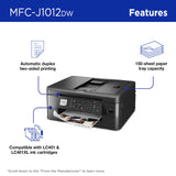 Brother MFC-J1012DW Wireless Colour Inkjet All-in-One Printer with Mobile Device and Duplex Printing, for Home Office and Personal Use, Refresh Subscription Ready Brother