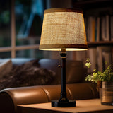 Oneach 19.5" Small Table Lamp for Bedroom - Bedside Lamps for Nightstand, Black Table Lamp for Living Room with Fabric Shade, Desk Reading Lamp for Kids Room Living Room Office Dorm Oneach