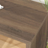 HSH L Shaped Desk with Storage Cabinet, Wood L Shape Desk with Drawers Shelf, Large Corner Computer Table in Home Office Bedroom, Industrial PC Desk for Executive Writing Work Study, Rustic Oak, 55 In HSH