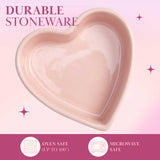 Paris Hilton Heart Shaped Ramekin Set, Mini Ceramic Ramekins, Oven Safe Baking Dishes, Dishwasher Safe, Stoneware Made without PFOA, 4-Piece Set, Pink Paris Hilton