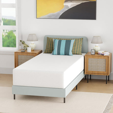 BestMassage 12 Inch Gel Memory Foam Mattress for Cool Sleep & Pressure Relief, Medium Firm Single Twin Mattress for Kids, Bed-in-a-Box, CertiPUR-US Certified,White BestMassage