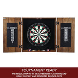 Hathaway Drifter Solid Wood Dartboard & Cabinet Set, Rustic Oak, 6" L W x 25" H Hathaway