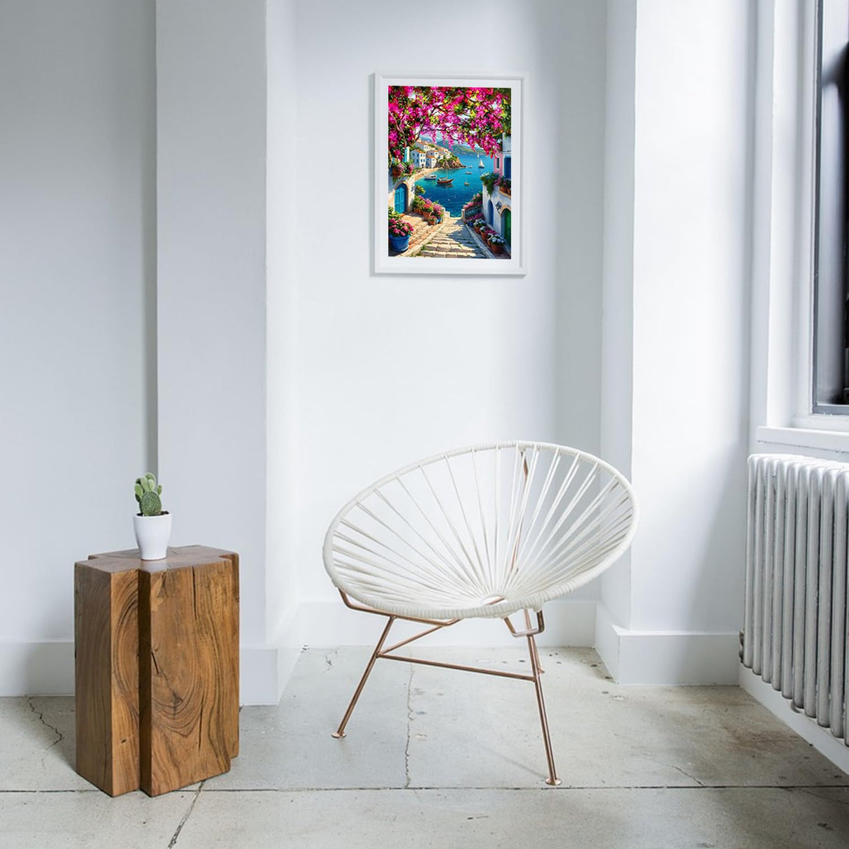 MIRCVSH Scenery Paint by Numbers Kit for Adults,Framed Landscape Paint by Number Kits on Canvas with Brushes,Flowers and Sea Oil Painting Kits with Wooden Easel for Home Wall Decor 12X16 Inch. MIRCVSH