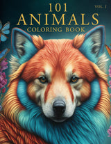 101 Animals Coloring book Vol. 1: Great Gift for Boys & Girls Ages 4-8, 4-10, or Adults looking for Relaxation / Stress-Relief WoodArtSupply