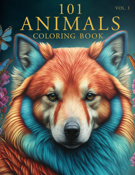 101 Animals Coloring book Vol. 1: Great Gift for Boys & Girls Ages 4-8, 4-10, or Adults looking for Relaxation / Stress-Relief WoodArtSupply