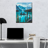 The Rocky Mountains Painting Paint by Number Kits 16 x 20 inch Jasper National Park Canvas DIY Colorado River Oil Painting for Kids Adults Beginner with Brushes and Acrylic Art Gift(Without Frame) Tucocoo